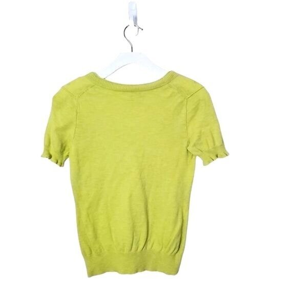 Banana Republic Green Cardigan Sweater V-Neck Short Sleeve - Picture 2 of 7